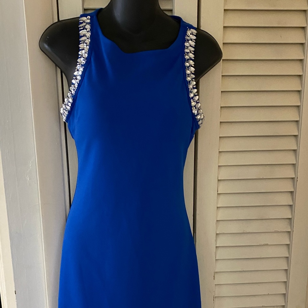 Pretty stylish blue dress open back